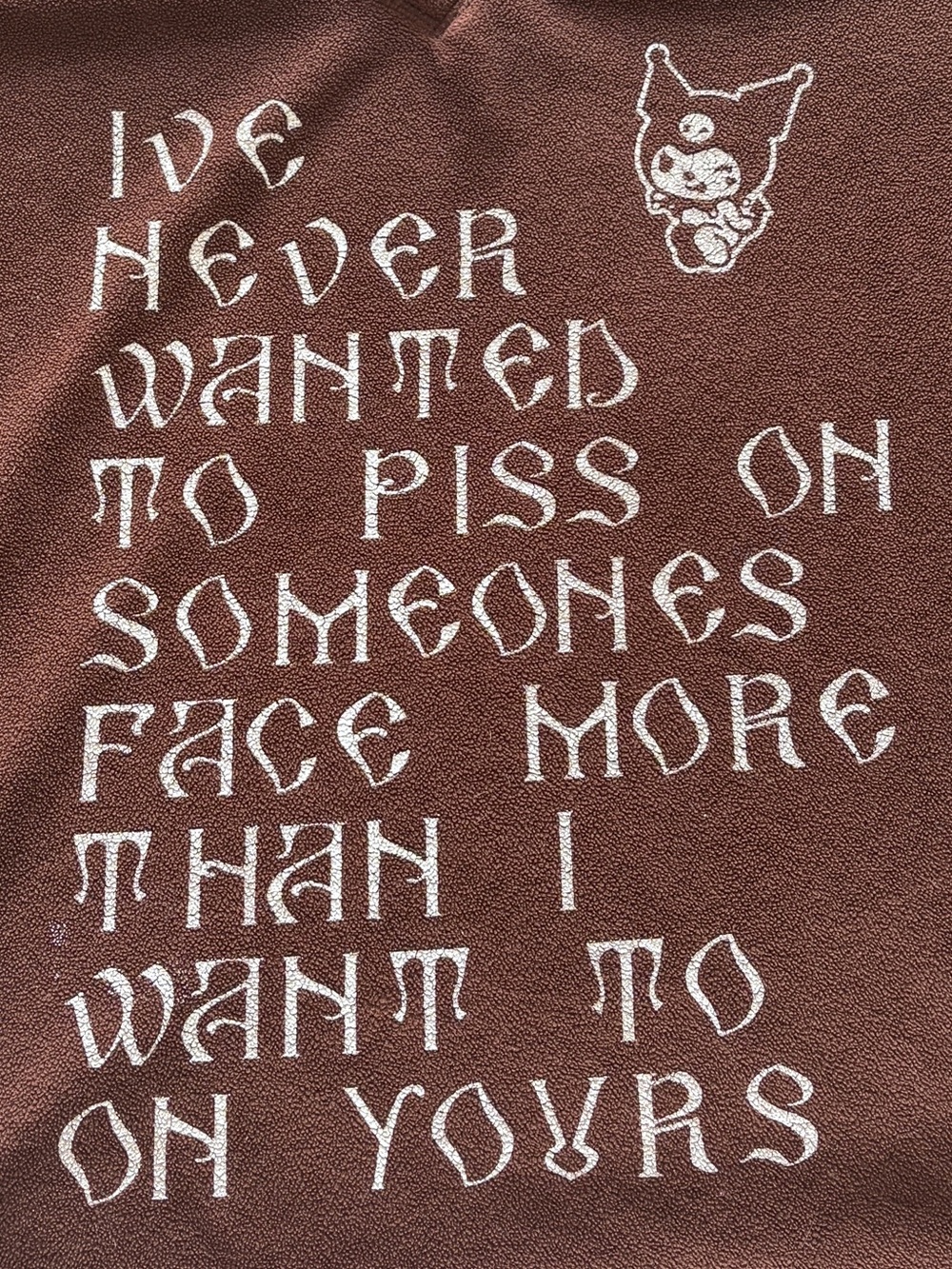 Yard666Sale by Dane Richards Brown Graphic V-Neck Fleece Sweatshirt